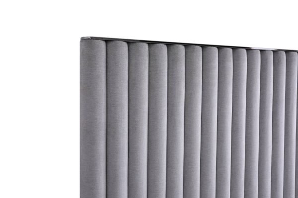 Modrest Splendor - Silver + Grey Velvet Upholstered King Platform Bed - Image 4