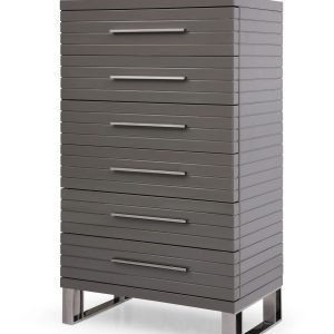 Modrest Splendor - Grey High Gloss Slatted Chest