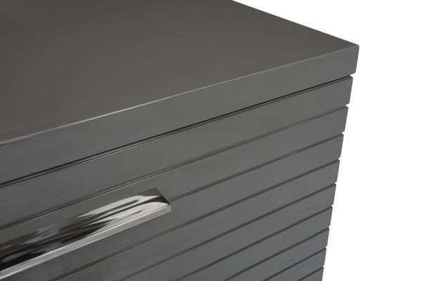 Modrest Splendor - Grey High Gloss Slatted Dresser - Image 3