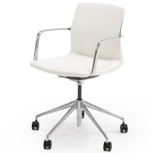 Modrest Sundar - Modern White Mid Back Conference Office Chair