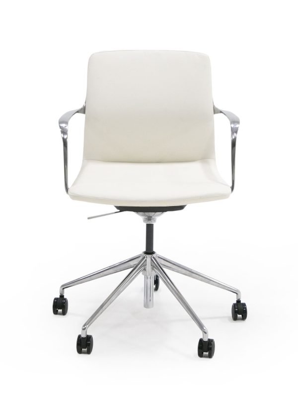 Modrest Sundar - Modern White Mid Back Conference Office Chair - Image 2