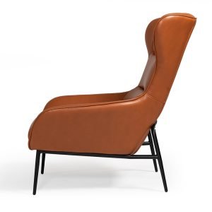 Divani Casa Susan Modern Orange Leatherette Lounge Chair