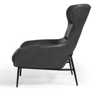 Divani Casa Susan Modern Dark Grey Leatherette Lounge Chair