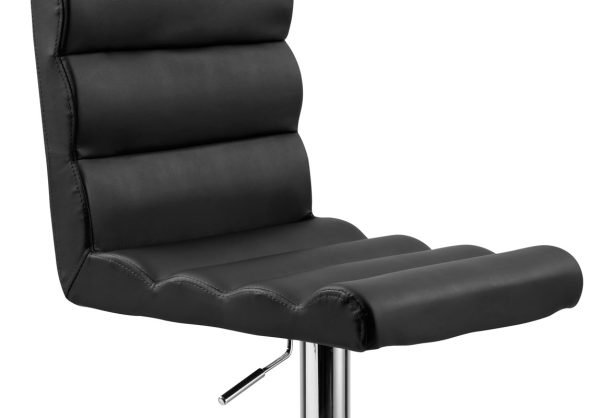 T1066 Eco-Leather Black Contemporary Bar Stool - Image 2