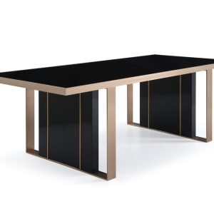 Nova Domus Cartier Modern Black & Rosegold Dining Table
