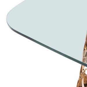 Modrest Javier Modern Glass & Rosegold Dining Table