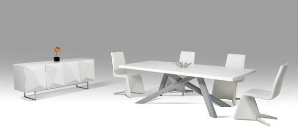 Vanguard Modern Small White and Grey Dining Table - Image 3