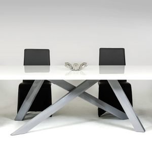 Vanguard Modern Small White and Grey Dining Table