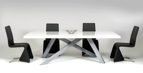 Vanguard Modern Small White and Grey Dining Table