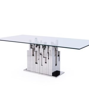 Modrest Edwin Modern Glass & Stainless Steel Dining Table