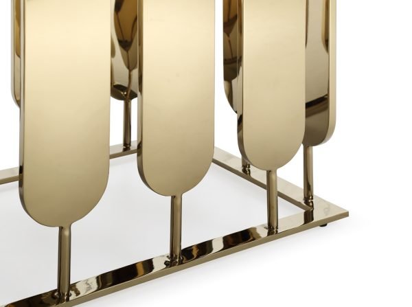 Modrest Griffith Modern Black Glass & Gold Dining Table - Image 3