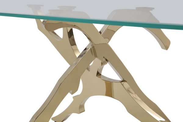 Modrest Legend Modern Glass & Gold Dining Table - Image 2
