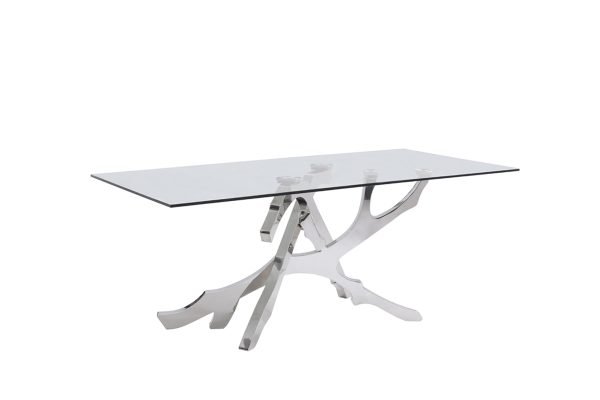 Modrest Legend Modern Glass & Stainless Steel Dining Table - Image 2