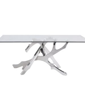 Modrest Legend Modern Glass & Stainless Steel Dining Table