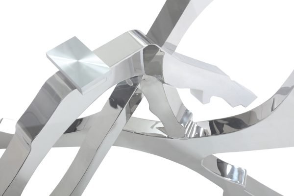 Modrest Legend Modern Glass & Stainless Steel Dining Table - Image 4