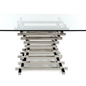 Modrest Crawford Contemporary Clear Glass Square Dining Table