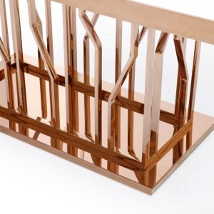 Modrest Marston Modern White Marble & Rosegold Dining Table