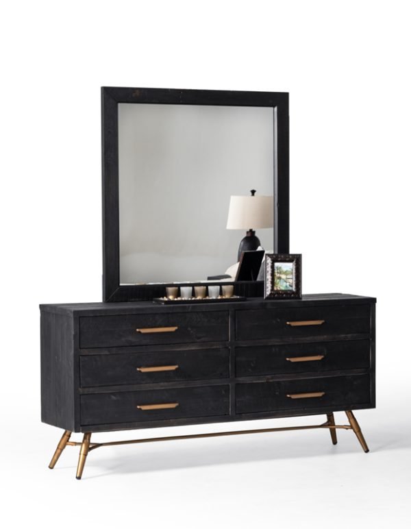 Nova Domus Tabitha Modern Dark Brown Recycled Pine Mirror