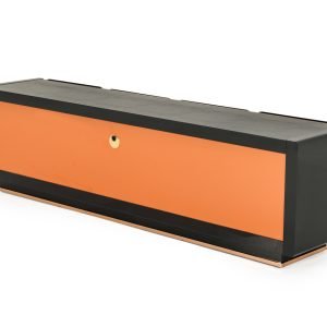 A&X Talin Modern Black Crocodile & Rosegold TV Stand