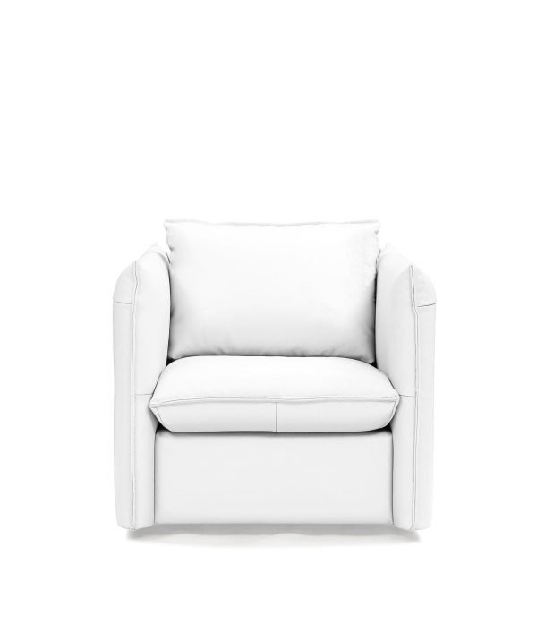 Divani Casa Tamworth - Modern White Leather Swivel Lounge Chair - Image 2