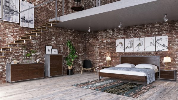 Eastern King Nova Domus Conner Modern Dark Walnut & Concrete Bedroom Set - Image 3