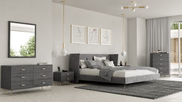Modrest Bryan - Modern Grey Nightstand - Image 3