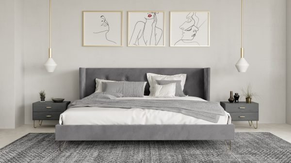 Modrest Bryan - Modern Grey Nightstand - Image 2