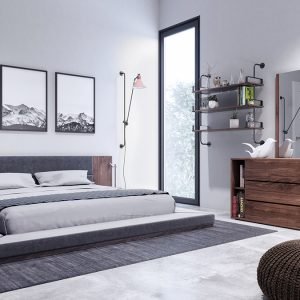 Nova Domus Jagger Modern Dark Grey & Walnut Bedroom Set