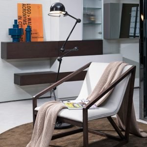 Divani Casa Taranto - Modern Grey Eco-Leather Lounge Chair