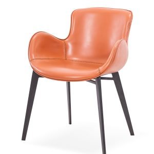 Modrest Tayla - Modern Cognac Eco-Leather Dining Chair