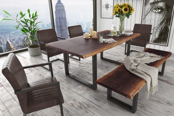 Modrest Taylor Modern Live Edge Wood Small 79" Dining Bench - Image 2