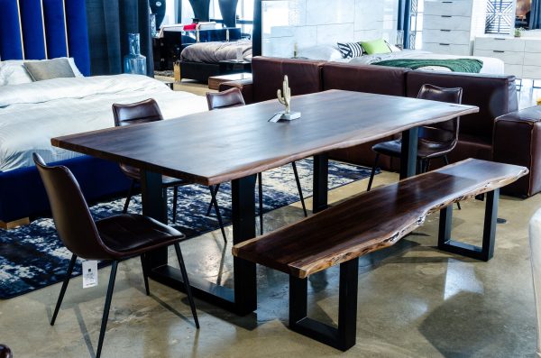 Modrest Taylor Modern Live Edge Wood Small 79" Dining Bench - Image 4