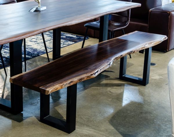 Modrest Taylor Modern Live Edge Wood Small 79" Dining Bench - Image 5