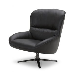 Modrest Theo - Modern Black Leather Accent Chair