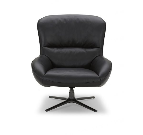 Modrest Theo - Modern Black Leather Accent Chair - Image 2