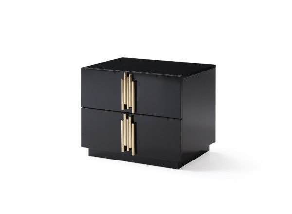 Modrest Token - Modern Black + Gold Bed + Nightstands - Image 4