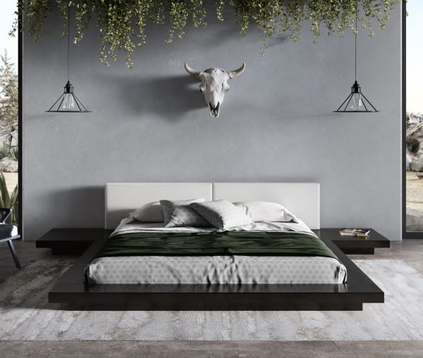 Modrest Tokyo - Queen Contemporary Black and White Platform Bed - Image 3