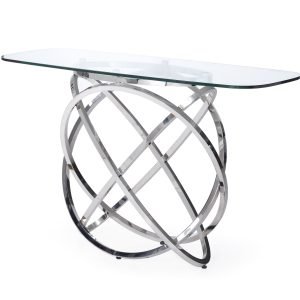Modrest Tulare - Modern Glass & Stainless Steel Console Table