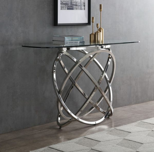 Modrest Tulare - Modern Glass & Stainless Steel Console Table - Image 2