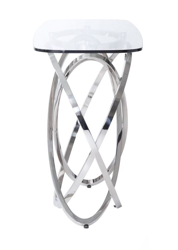 Modrest Tulare - Modern Glass & Stainless Steel Console Table - Image 4