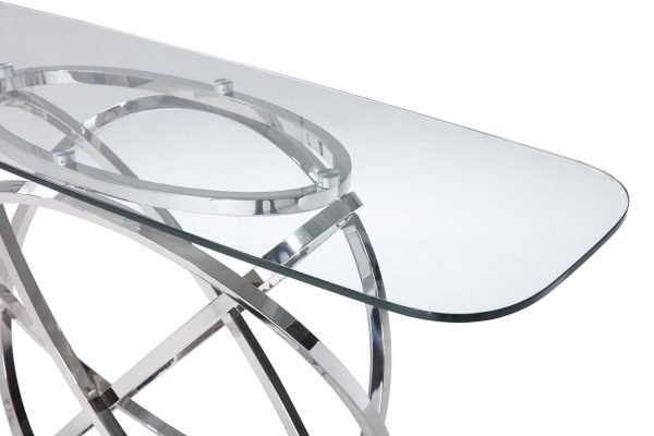 Modrest Tulare - Modern Glass & Stainless Steel Console Table - Image 5