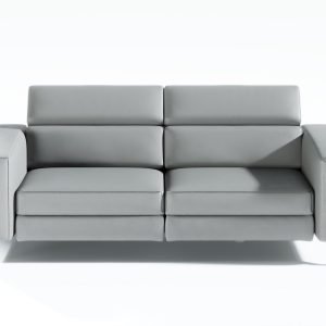 Coronelli Collezioni Turin - Grey Leather 2-Seater 91" Recliner Sofa