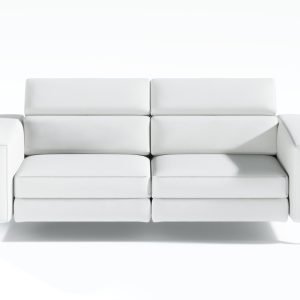 Coronelli Collezioni Turin - White Leather 2-Seater 91" Recliner Sofa