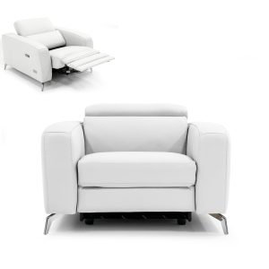 Coronelli Collezioni Turin - Italian White Leather Recliner Chair