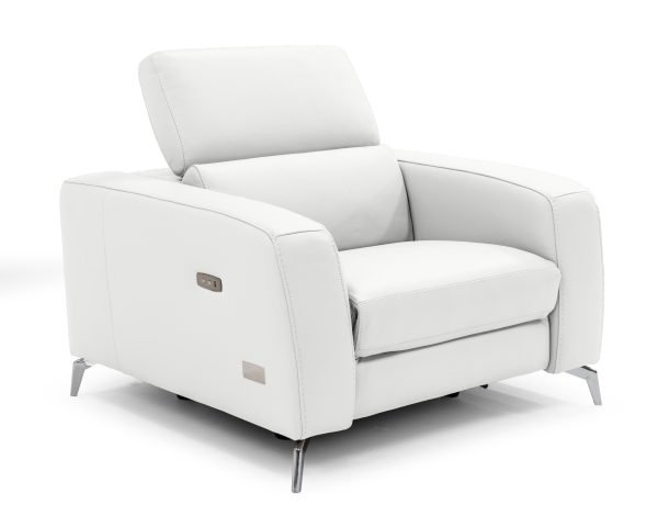 Coronelli Collezioni Turin - Italian White Leather Recliner Chair - Image 4
