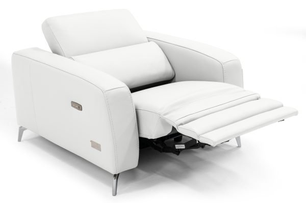 Coronelli Collezioni Turin - Italian White Leather Recliner Chair - Image 3