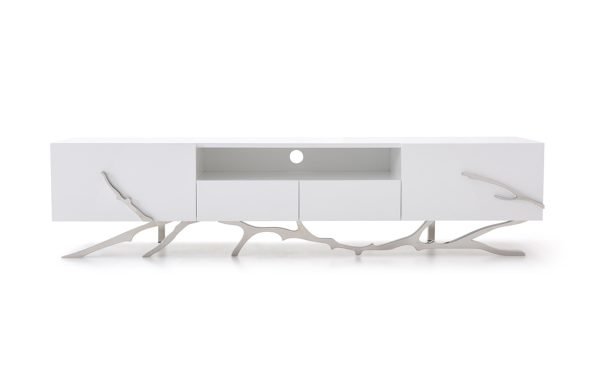 Modrest Legend 79"-Wide Modern White TV Stand - Image 5