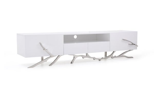 Modrest Legend 79"-Wide Modern White TV Stand - Image 2