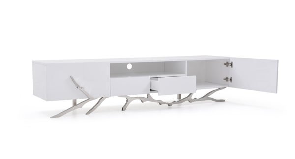 Modrest Legend 79"-Wide Modern White TV Stand - Image 3