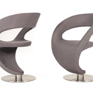 Modrest Alya Modern Grey Fabric Lounge Chair